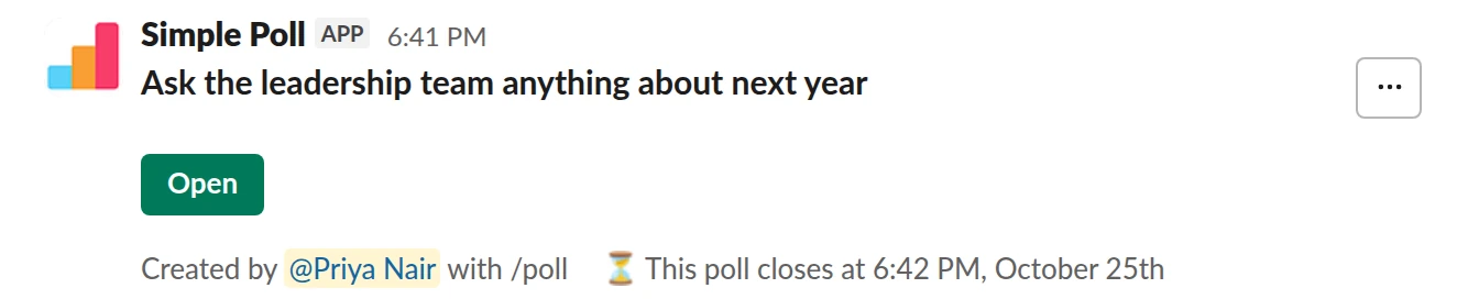 /poll "Ask the leadership team anything about next year" q&a close after 3 days