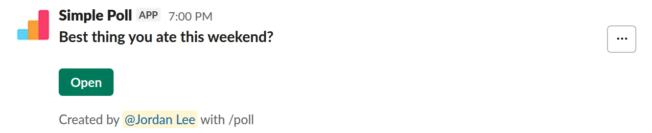 /poll "Best thing you ate this weekend?" short text :joy: